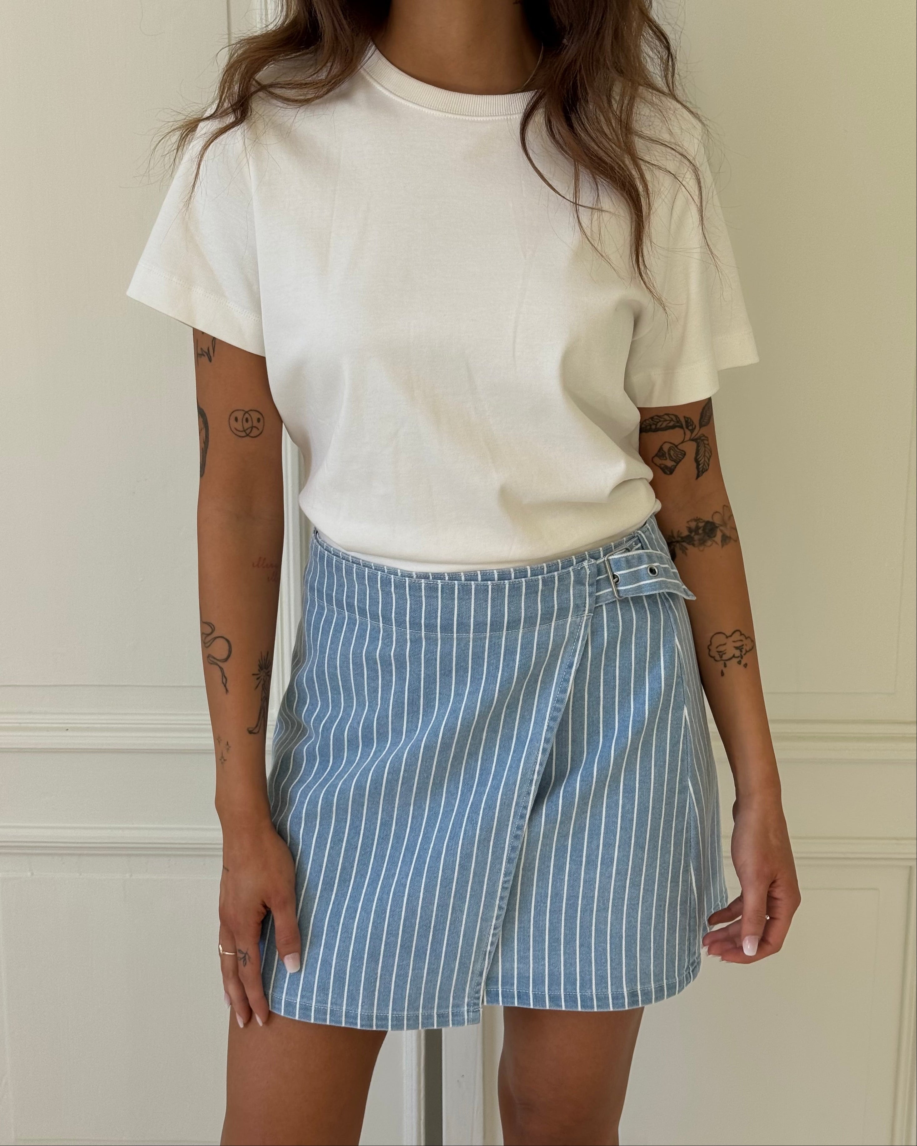 OBJSANNI Short Skirt - Light Blue Denim